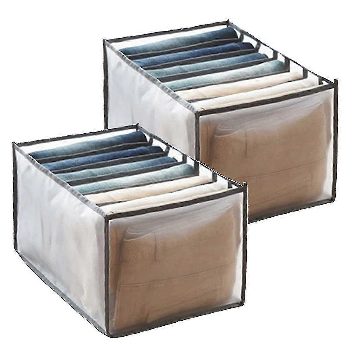 Wardrobe organizer for clothes - 2 pcs foldable mesh storage drawer