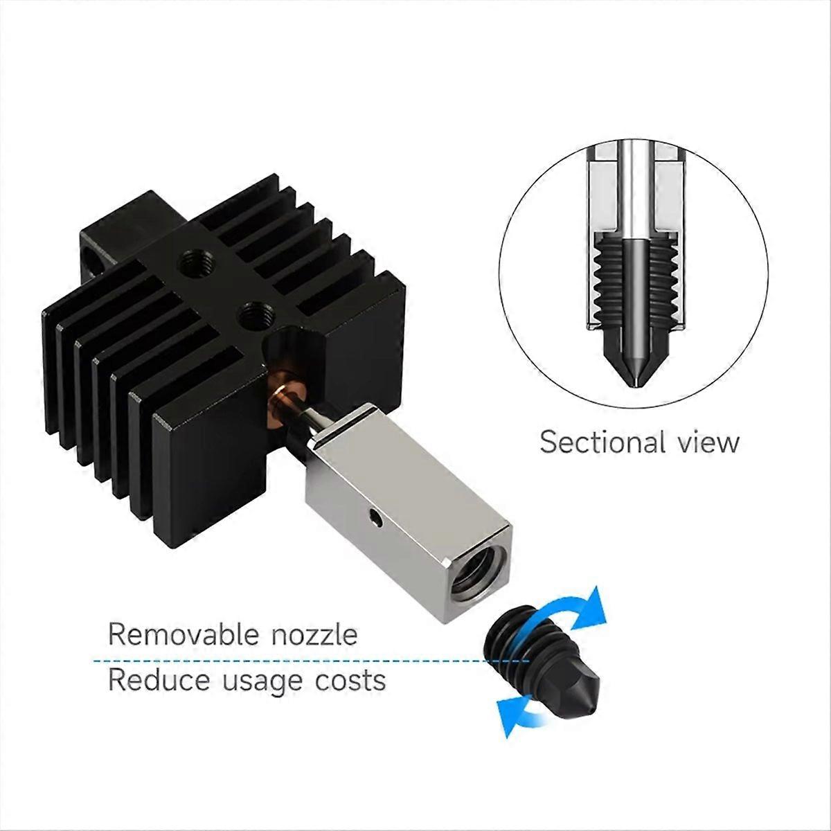 Upgrade Hotend for Qidi X Plus 3 Hardened Steel Nozzle Hotend