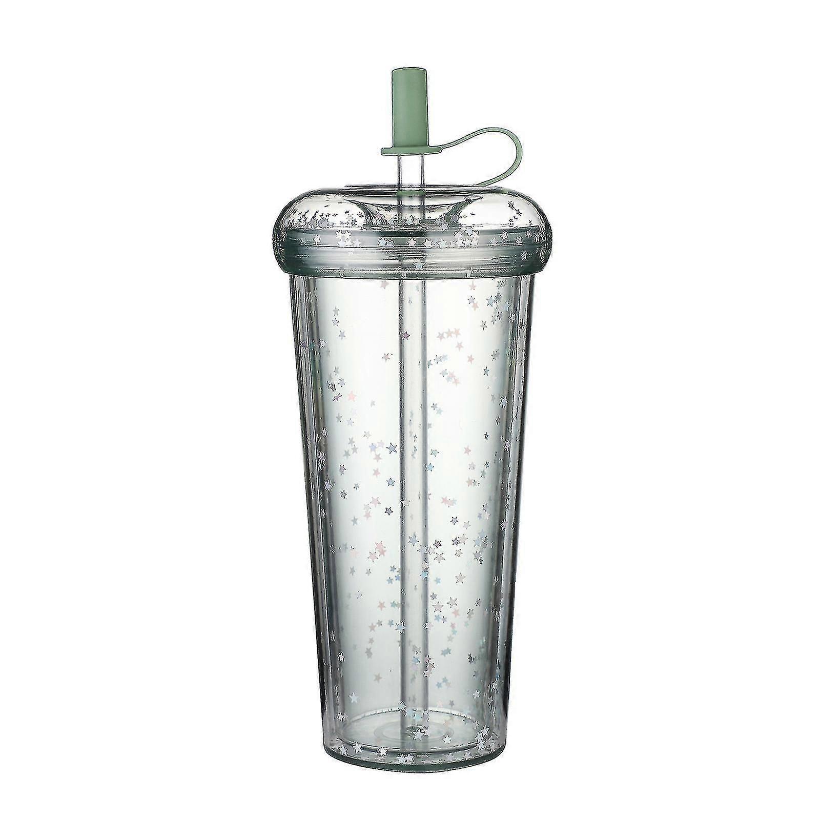 Double Straw Cup Donuts Star Sequins Net Red Couple Water Cup