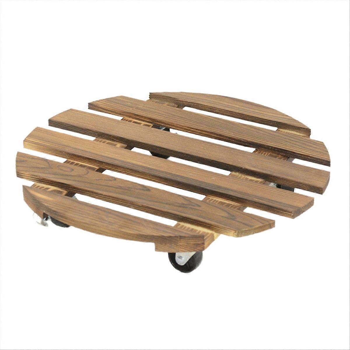 Base de madera para maceta con ruedas universales redondas, D