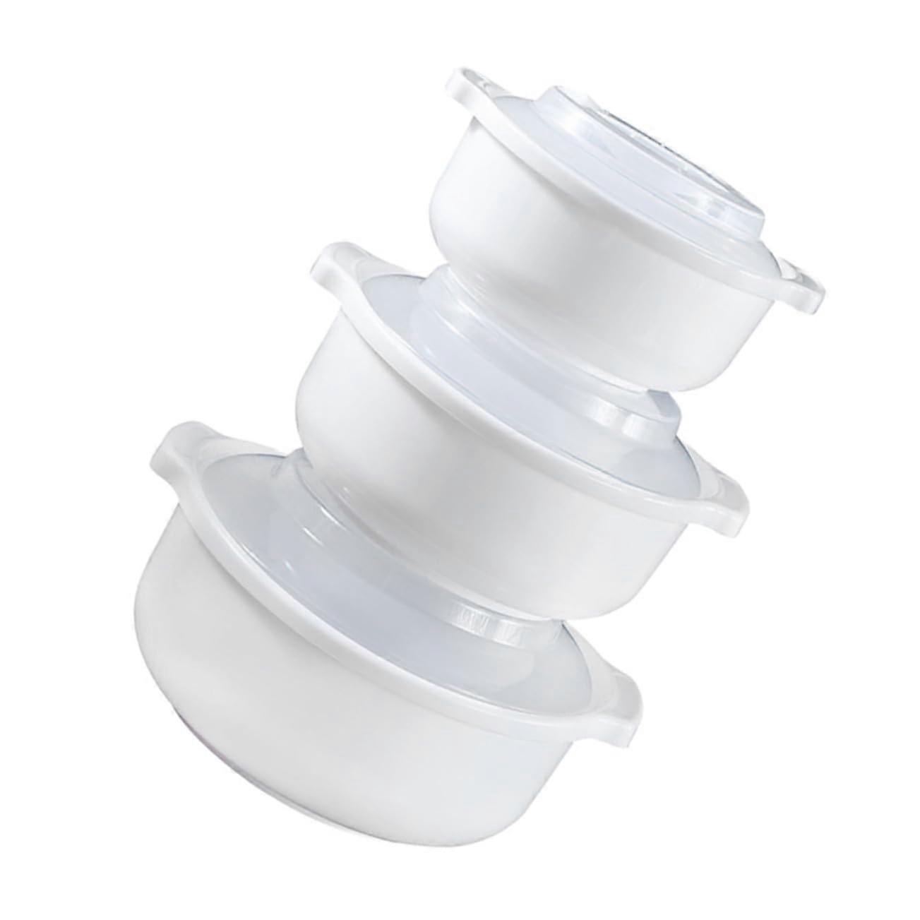 FreshKeeping Food Storage Containers 3Piece With Handles Microwave Safe Fridge Safe Airtight Bowls For Soup Noodles