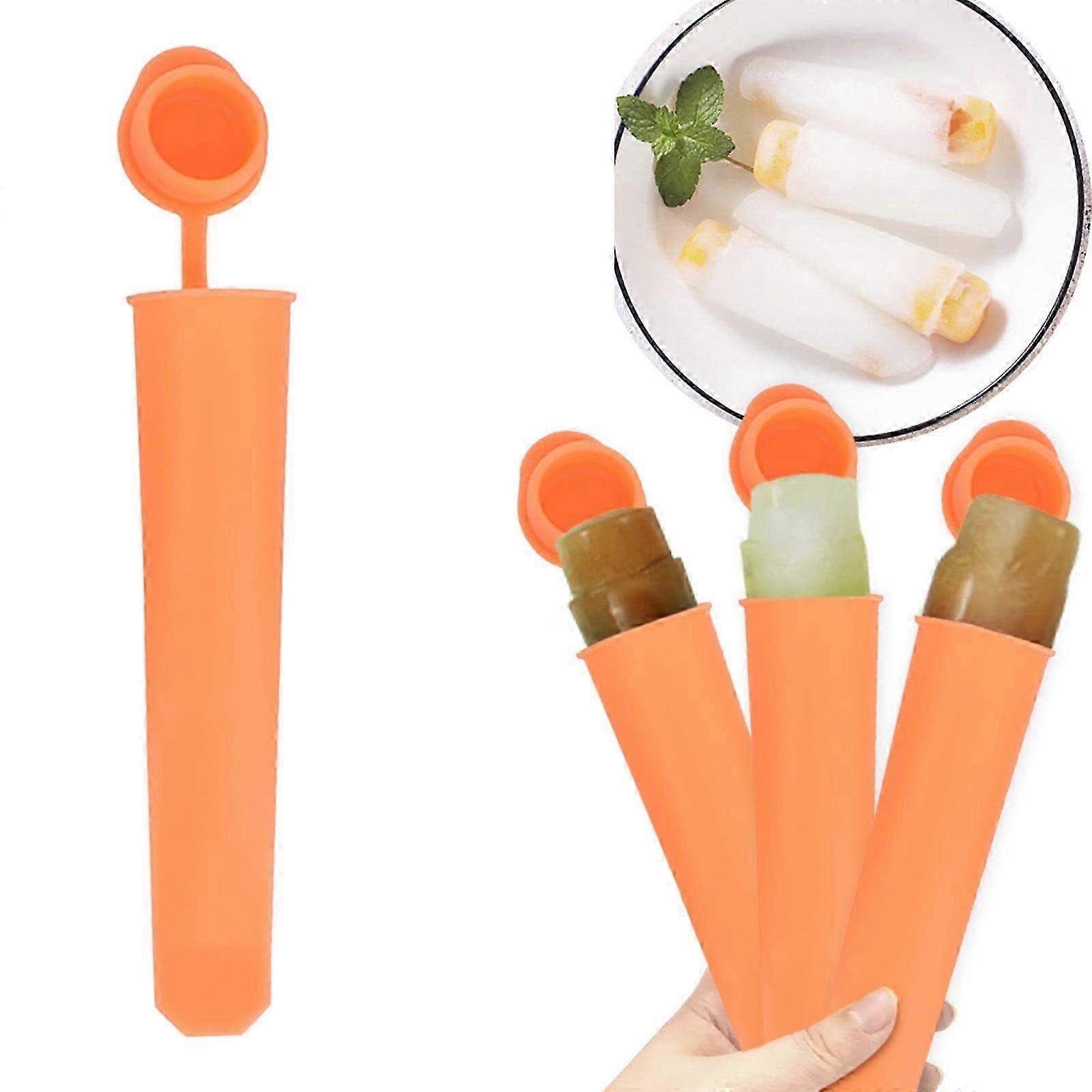 Uclet Ice Cube Mold Silicone Ice Mold with Lid Colorful Frozens Popsicle Mold Reusable Tote Bag with Lid Ice Mold 25-26s