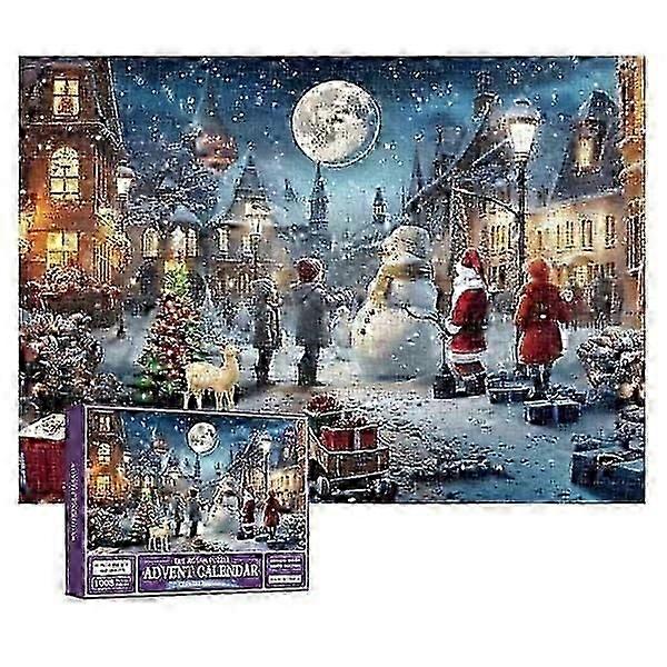 Puzzle Advent Calendar 2024, 1008 Puzzle Pieces 24 Days to Christmas Countdown Advent Calendar Christmas Flower