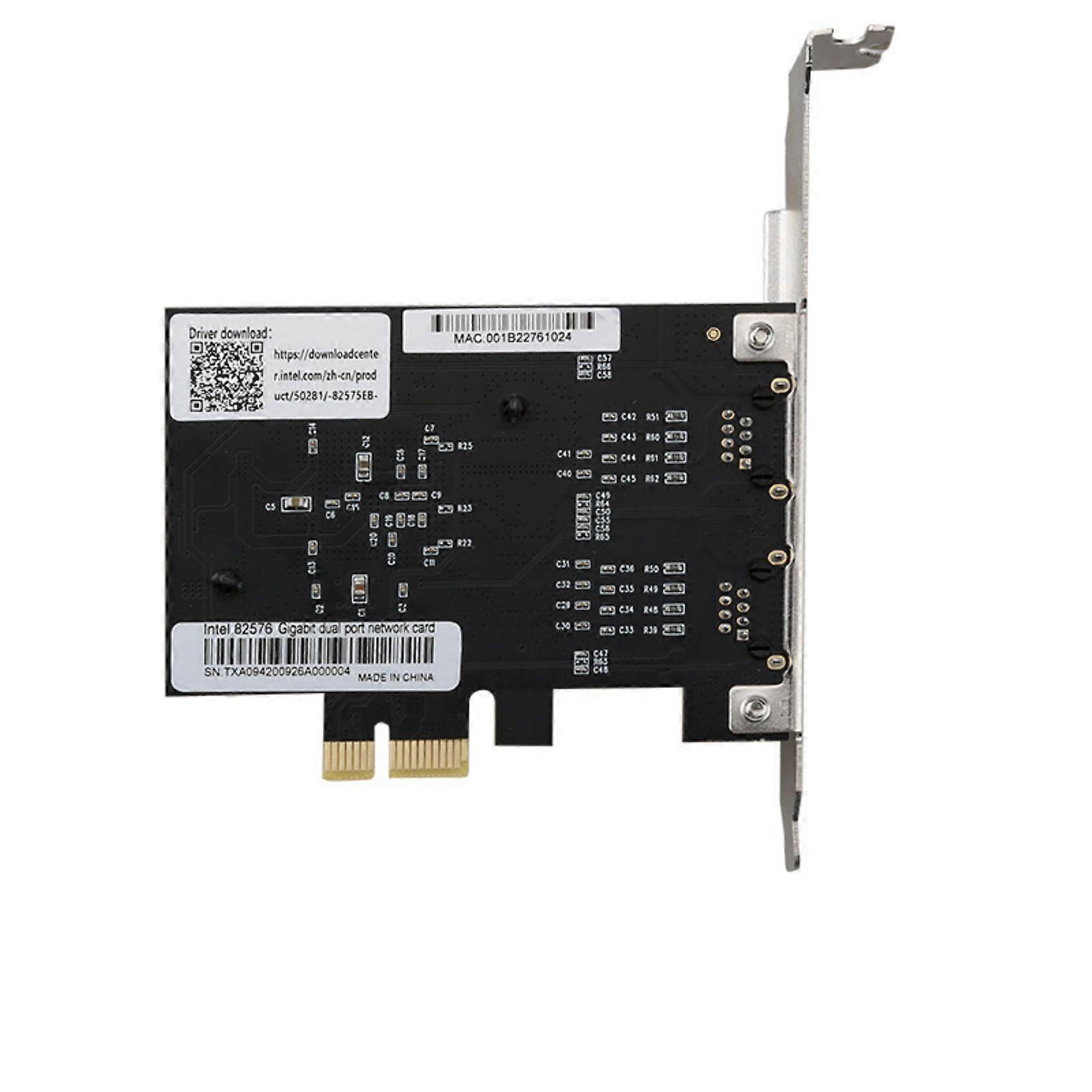 PCIE Gigabit Networking Card Lan Interfaces Card 82575 82576 10/100/1000Mbps Adapter Networking Card for Server Multicolor