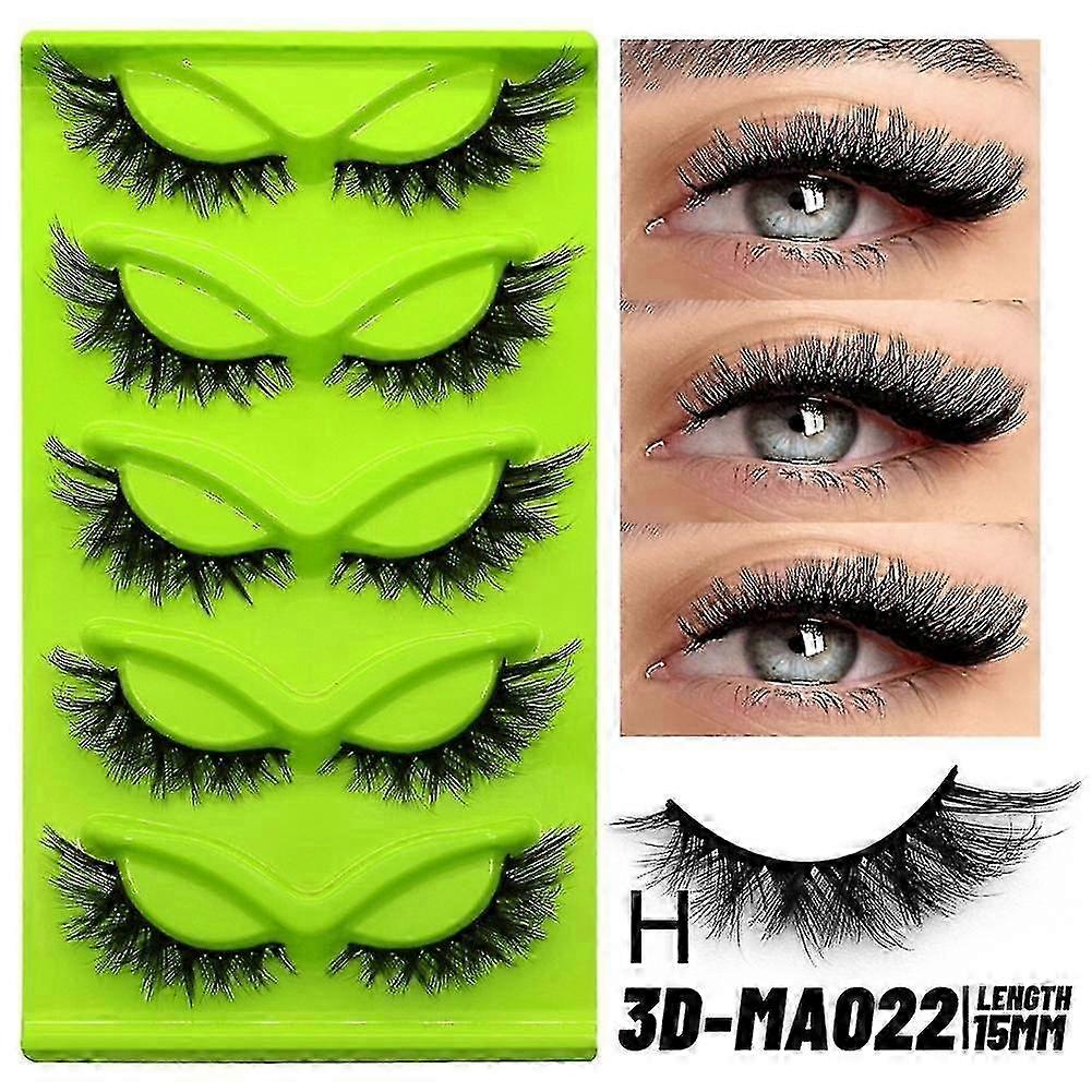 Green False Eyelashes Thick Curled Artificial Eyelashes