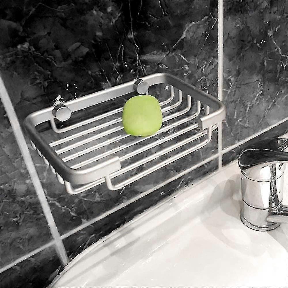 スチールシャワーソープディッシュ、ソープスポンジホルダー、マットステンレススチールウォールマウントソープディッシュバスルームシャワーキッチンホテル用8.5x12x 3cm