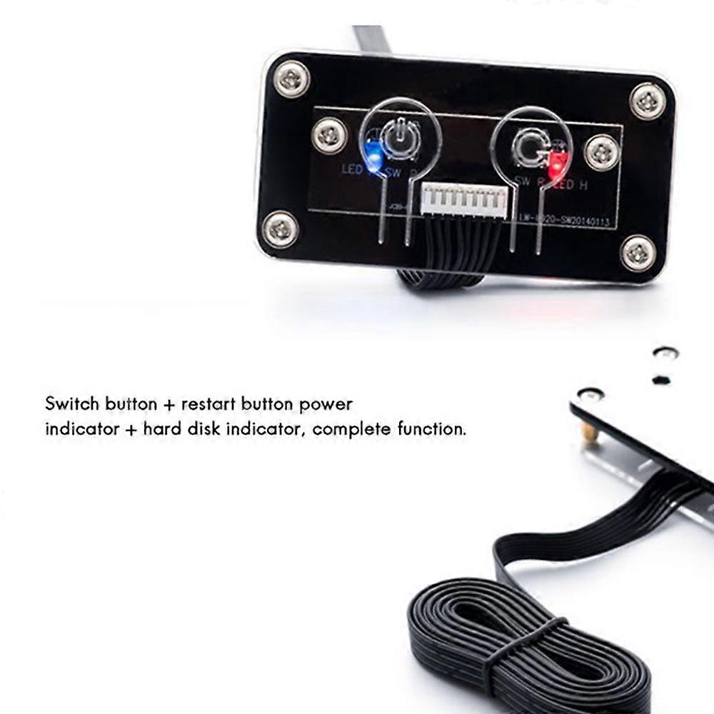 Desktop Computer Switch External Power Switch Power Button+Restart Button PC Case Power Supply Button, 60cm
