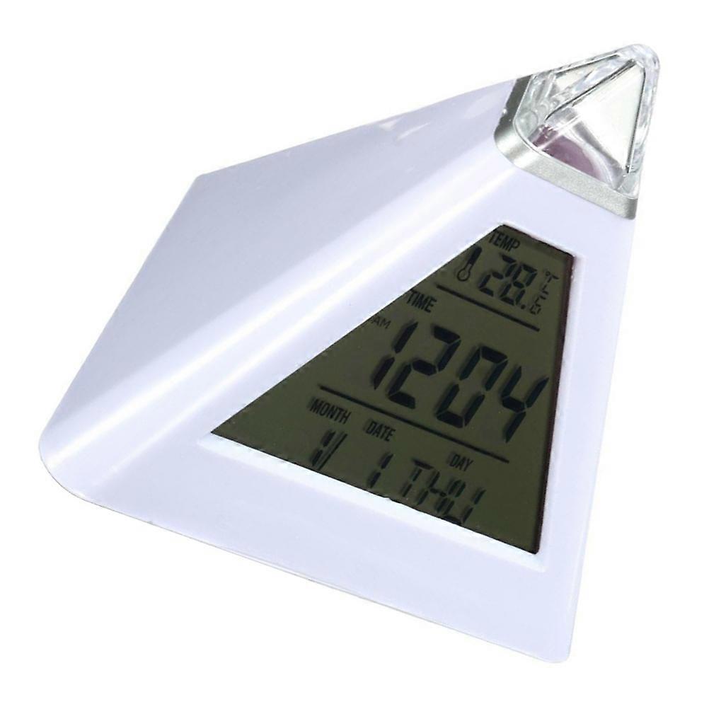 Pyramid Clock Digital Alarm Clock with Leds White