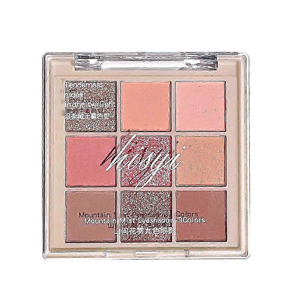 8.4g(A)$HISYI Mountain Flower Mist Nine-color Eyeshadow Matte Pearlescent Fine Flash Acrylic Nine-color Eyeshadow Palette Gentle Milk Tea Palette