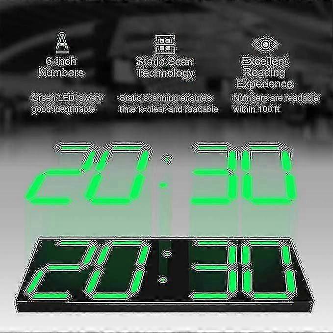 Digital Led Väggklocka, Överdimensionerad Väggklocka Med Siffror Zqz