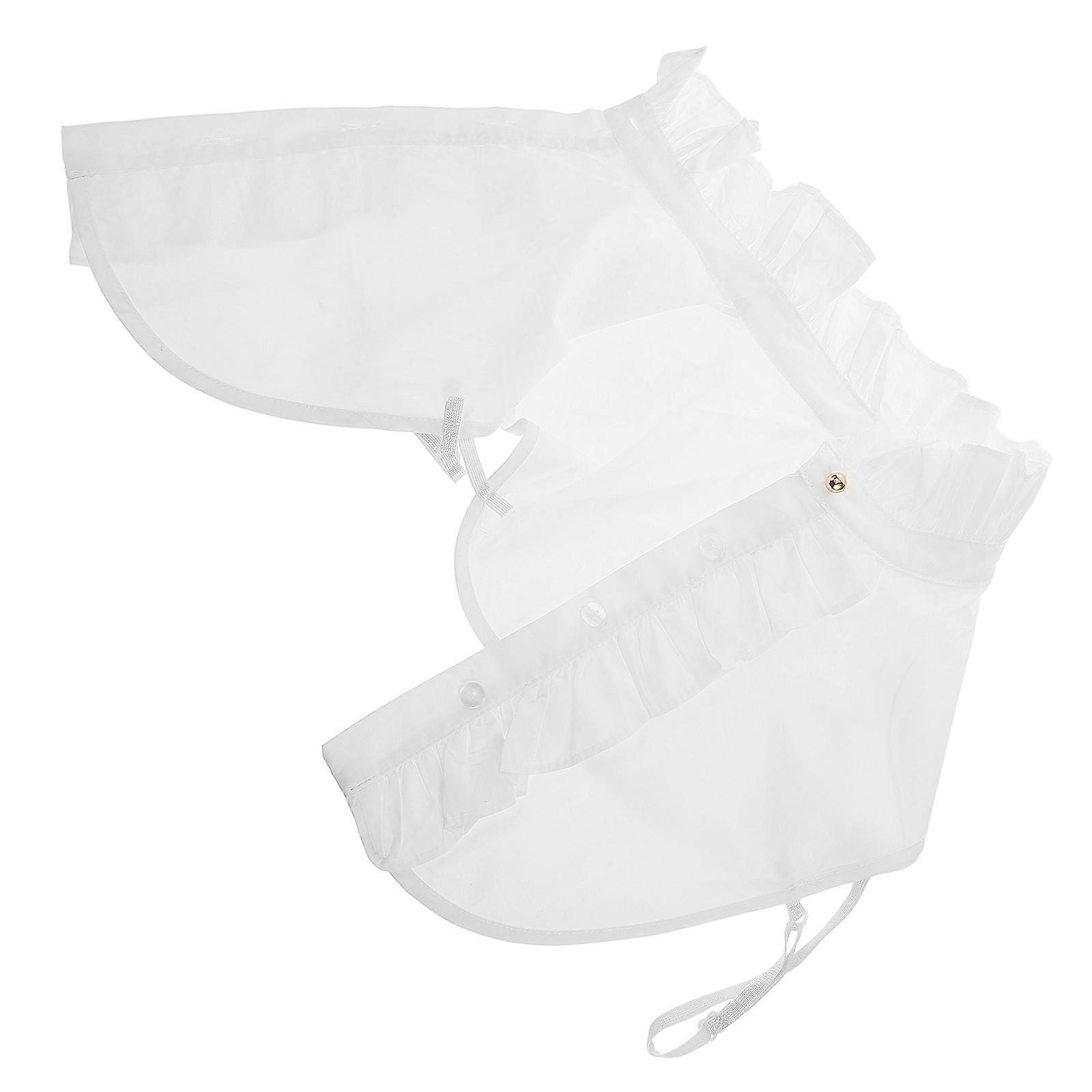 White Half Shirt Fake Collar Ruffle Decorative Accessory