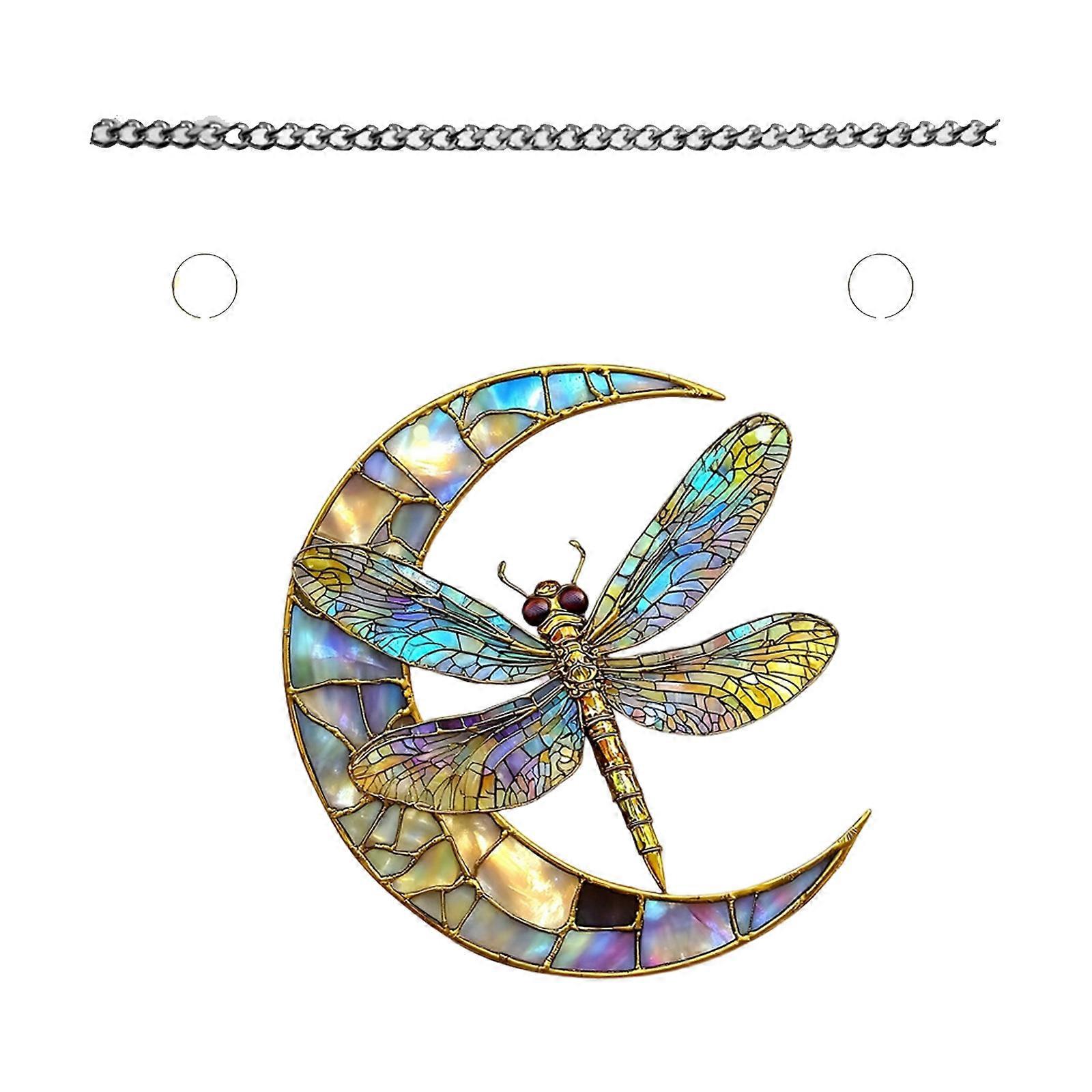 Light Refracting Colorful Butterfly Dragonflies Suncatchers Hanging Ornament With Shatters Resistant Acrylic Design Multicolor