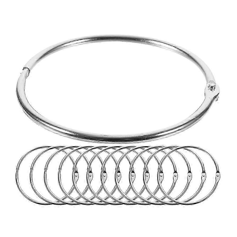 Binding rings, loose leaf sample holders, 24 units, silver color [D]
