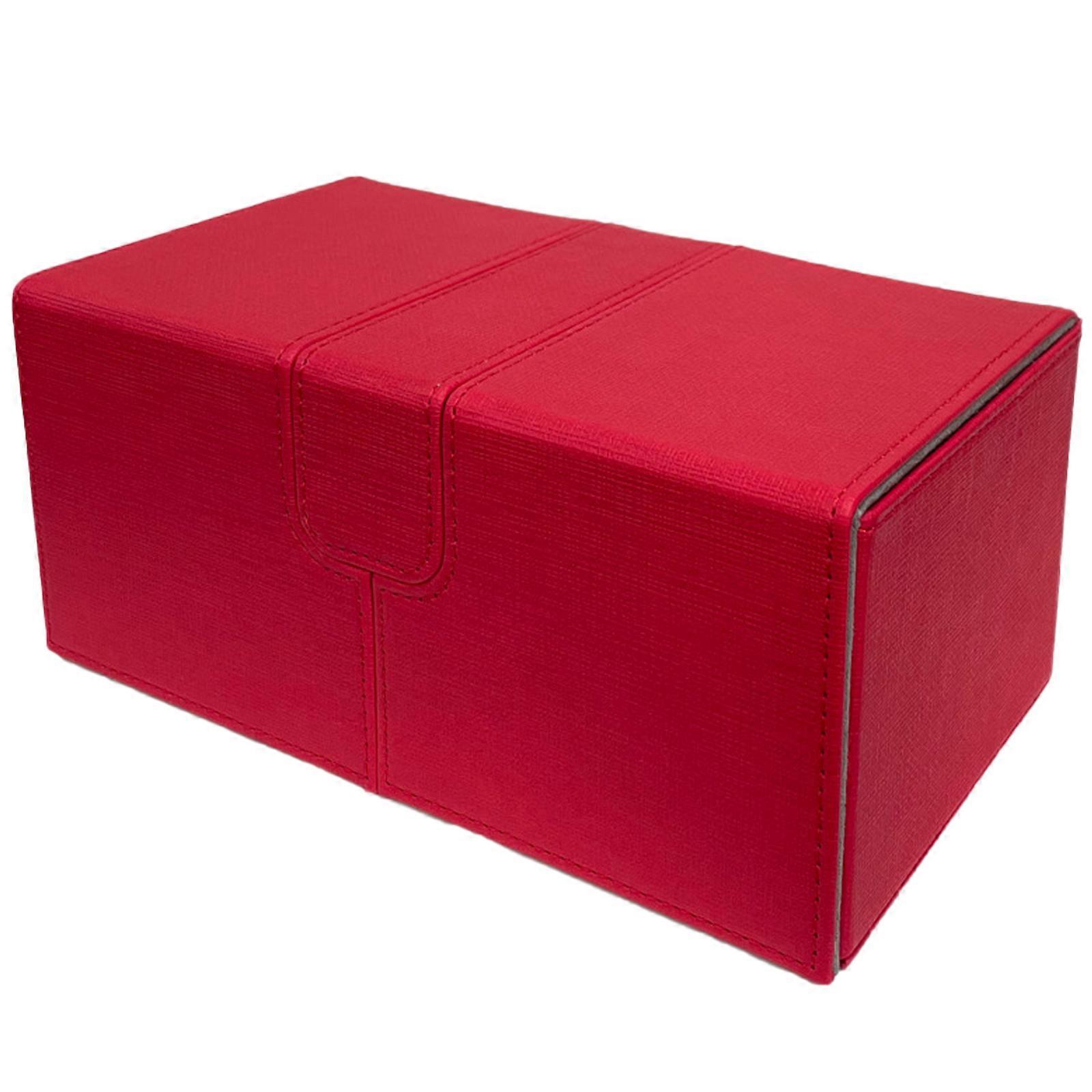 بو الجلود سطح السفينة لعبة بطاقة مربع البطاقات الممغنطة حماية القضية للعب الورق، بطاقة تخزين مربع التداول بطاقة حمل مربع الأحمر