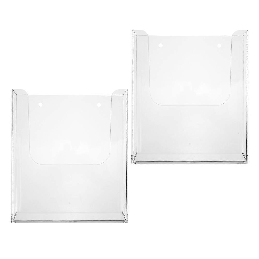 Transparent Acrylic Brochure Rack Wall Mount for Storing 2Pcs Papers