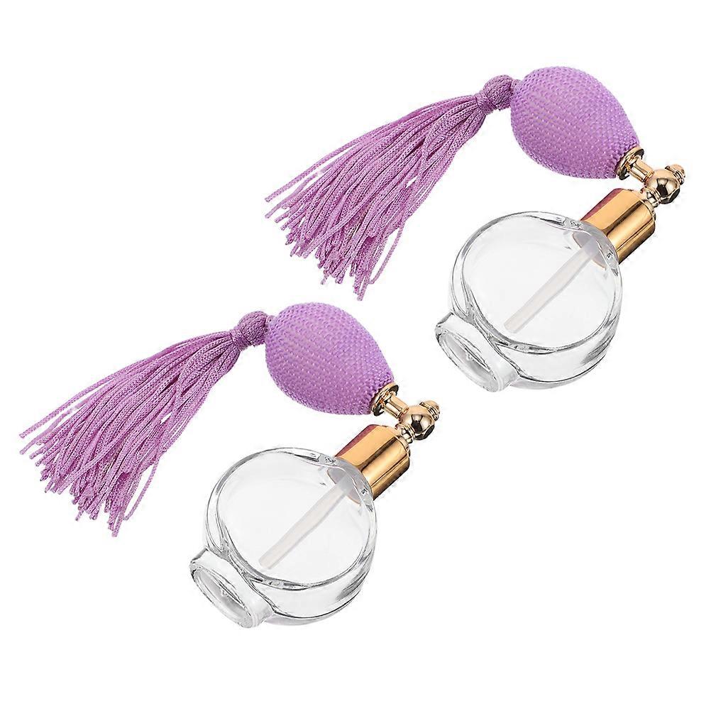 Glass Vintage Spray Bottle for Body Powder Refillable Atomizer 2Pcs