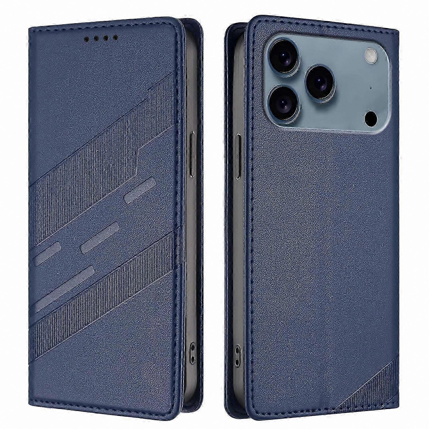 Leather Wallet Case with Stand for 17 Pro Max Punk Style Cover Protector