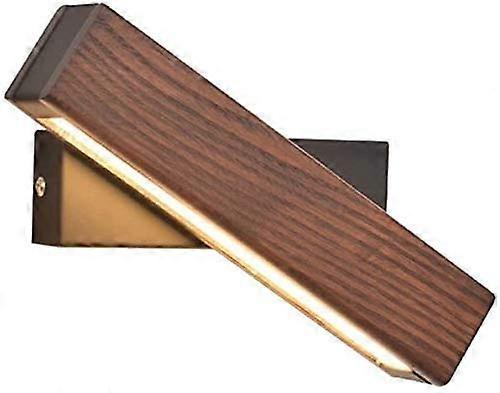 LED Wall Lamp with Solid Wood Rotating Gear Design for Bedroom and Bedside Reading, M