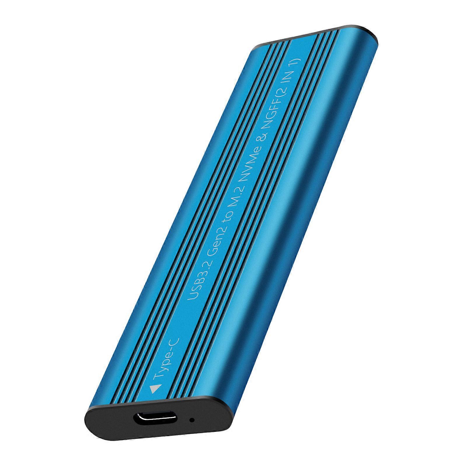 USB 3.2 M.2  Solid Disk Aluminum Case 10Gbps Fast Type C For Various Operating Systems For Data Storage  Blue