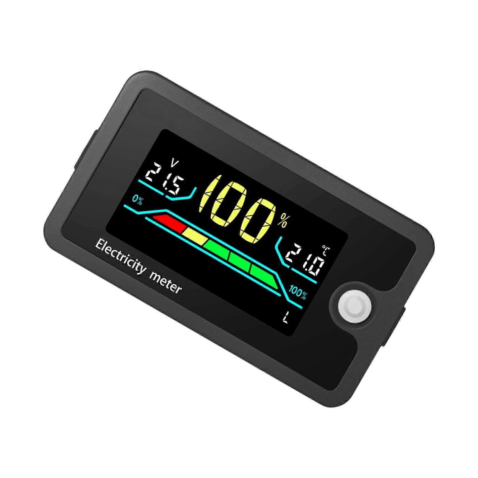 DC8-100V Electricity Meter Digital LCD Display Car Battery Charge Levels Indicator Leads Acid Lithiums Voltmeter Multicolor
