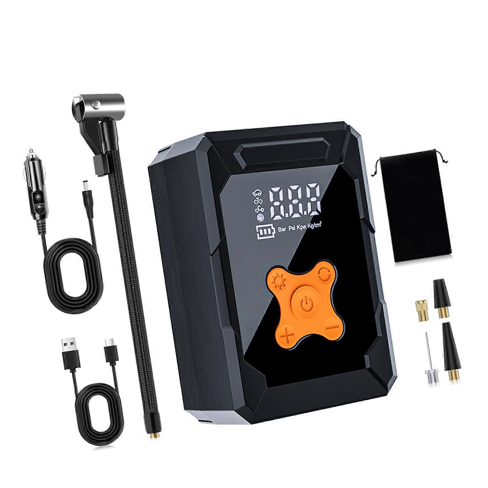 Digital Tire Inflator Portable Car Air Compressor for Motorcycle Car Ball Air Pumps with Flashlight Power Banks Function Multicolor