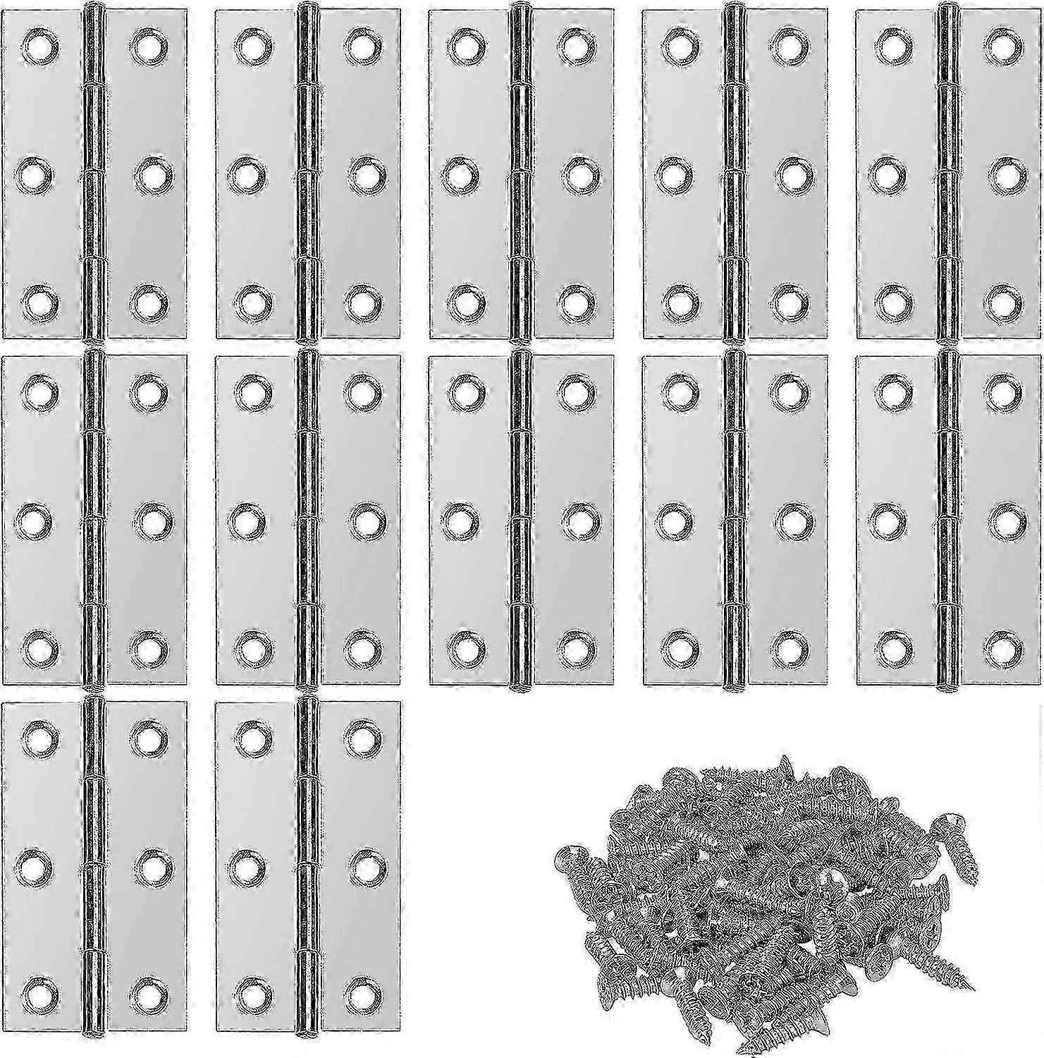 צירי נירוסטה ציר דלת רהיטים מחברי ציר עם ברגים לריהוט ביתי ארון חומרה מגן מגירת דלת 66*38 מ"מ 12 חלקים