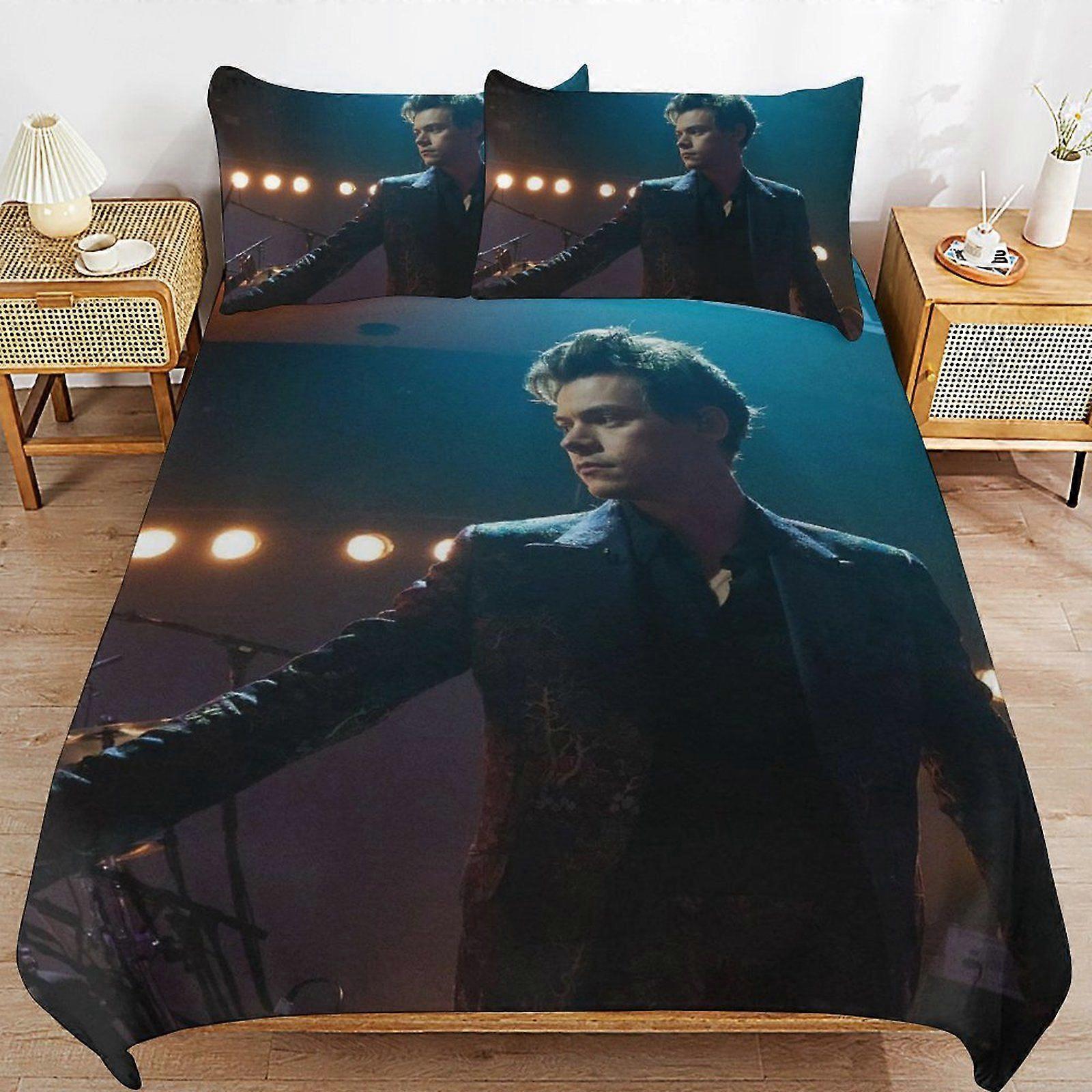 e172 Harry Styles Classic Touch Soft Zipper Comfort Fabric Breathable Structure Duvet Cover Sets for Relaxing Sleep u172