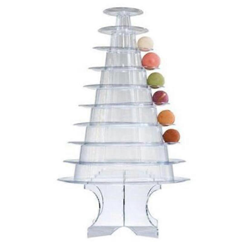10 livelli Macaron Tower Macaroon Espositore Trasparente