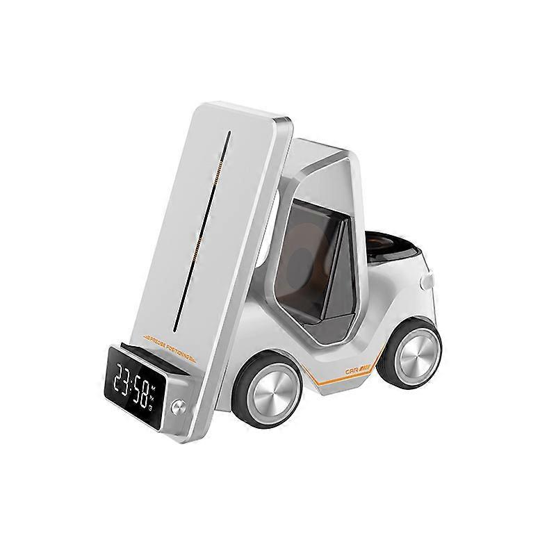 3-in-1 Wireless Charging Station with Alarm Clock and Night Light, Fast Charger for Phone Watch Earbuds