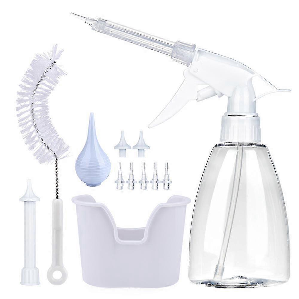 Ear cleaning tool set with 300ML capacity bottle and multiple nozzles for safe use