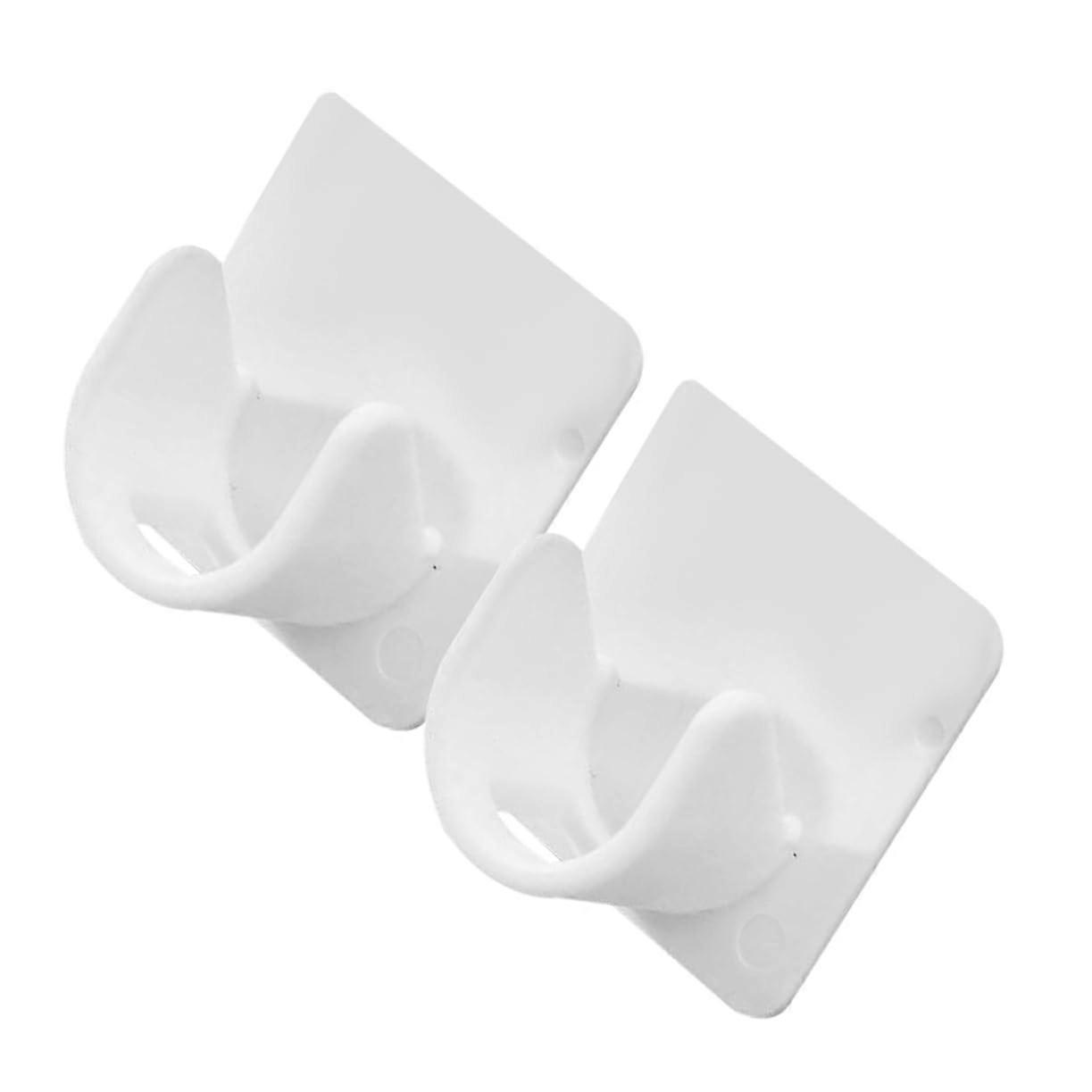 2 Pack No Drill Curtain Rod Holders with Strong Adhesive for Secure Shower Rod Installation