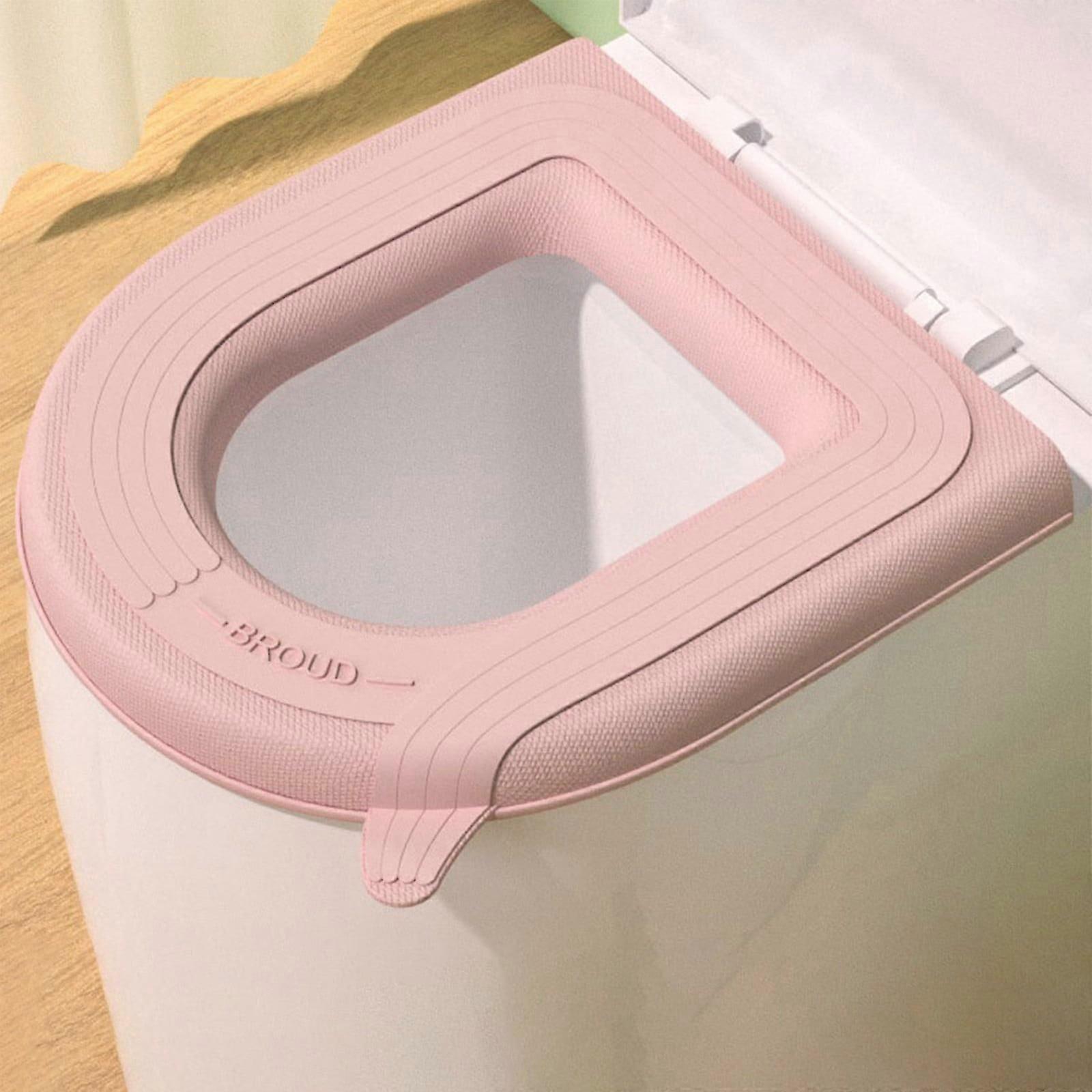Eva Toilet Seat Cushion Universal, Lightweight Waterproof Cover with Handle, Free Size Pink - Compatible with Most Toilets