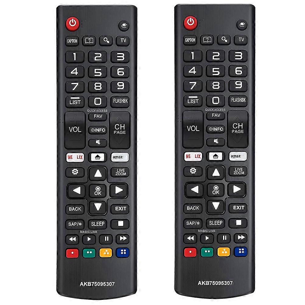 Remote Control AKB75095307 for All LG TV Universal OLED LCD LED HDTV 3D 4K Smart TV with Shortcut Buttons,2 Pack