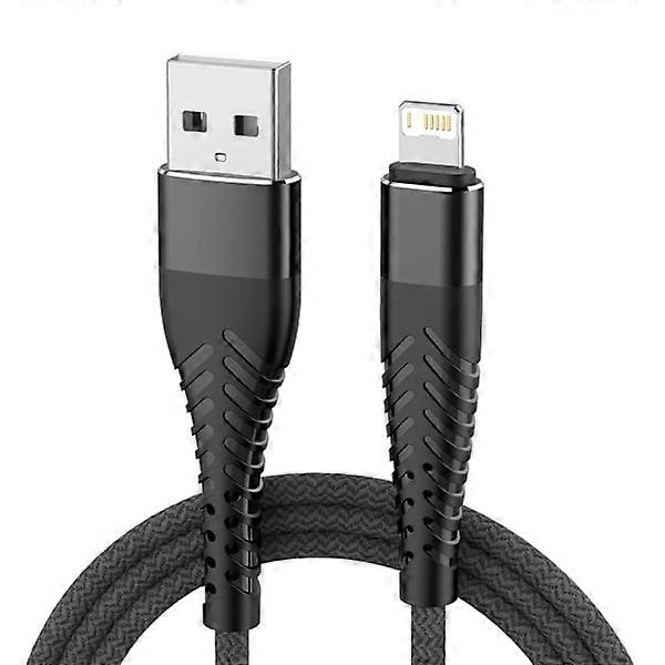 Fast USB Cable compatible with iPhone 13 14 12 11 Pro XS Max 5 6 7 8 Plus SE, compatible with iPad, 3M Cord, 1m Black