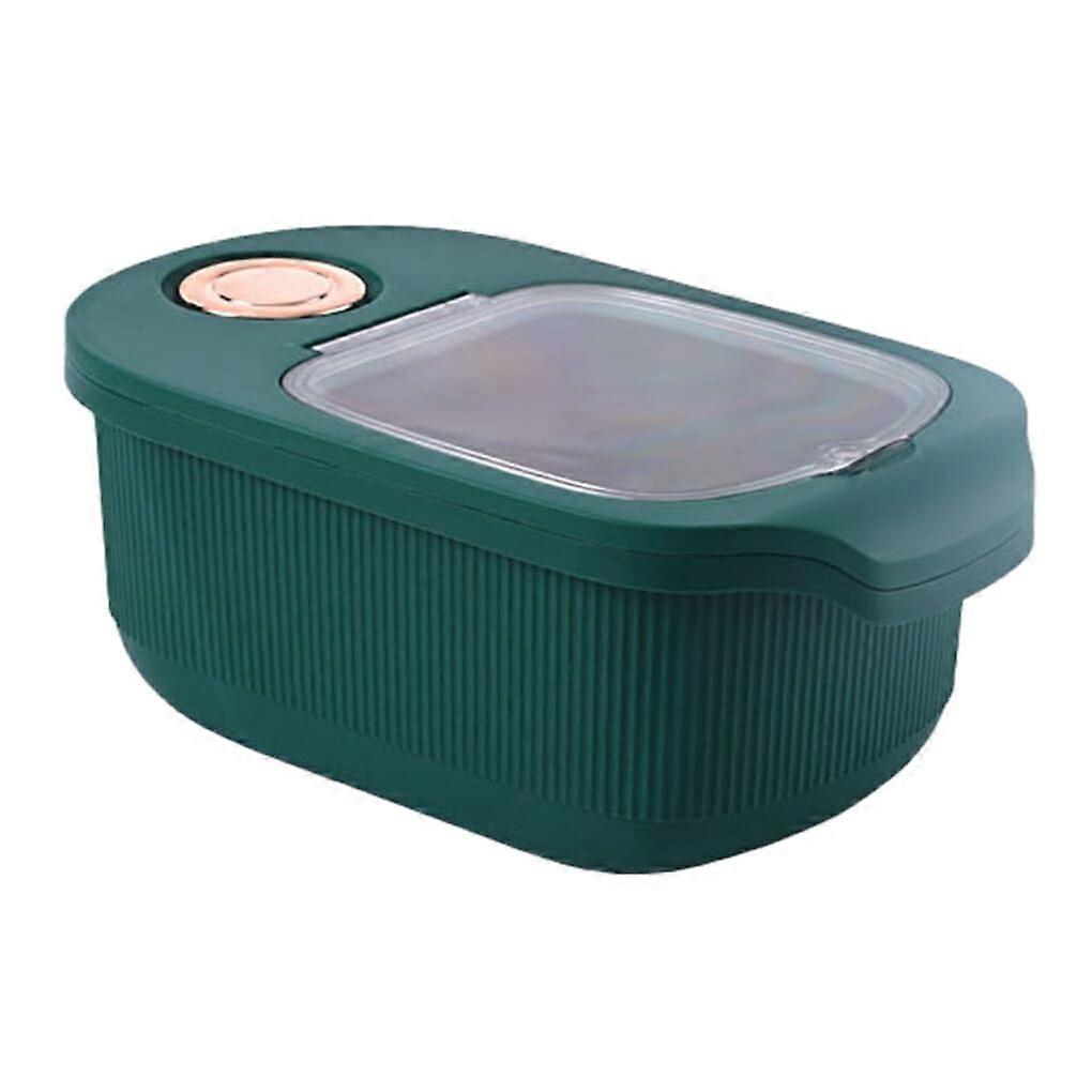 5kg Rice Storage Container Odorless FreshKeeping PP ABS Bin for Dry Goods Durable Green