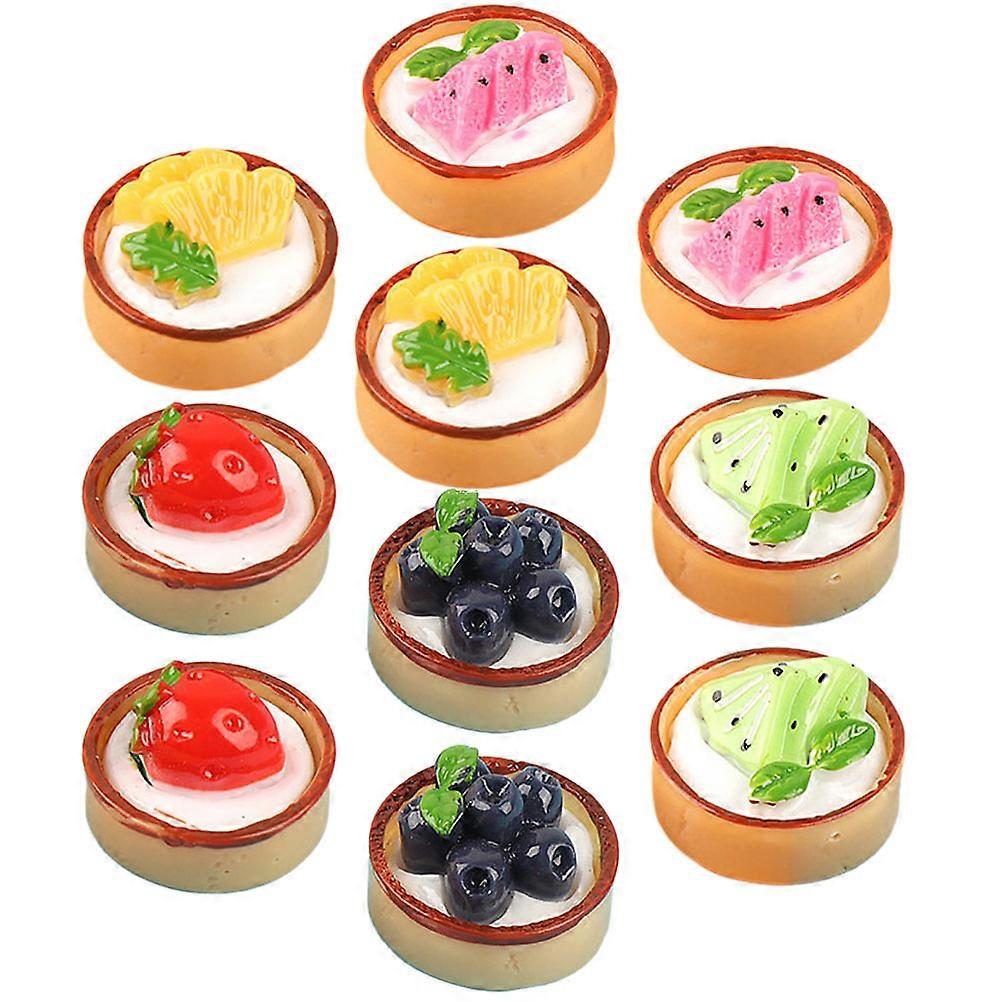 Tiny Cake Model Set 60 Pcs Assorted Color Resin Ornaments Perfect For Mini House Craft Projects