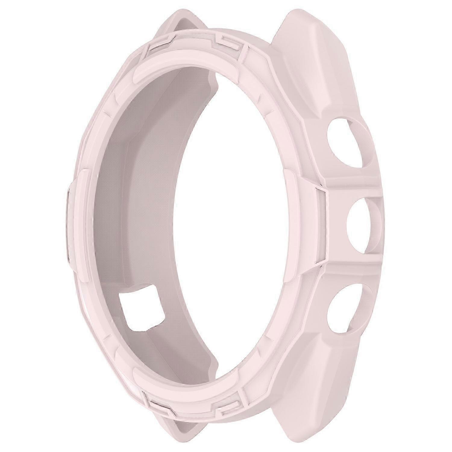 For Garmin Approach S70 42mm Rugged TPU Watch Case Shockproof Hollow Frame Cover - Light Pink