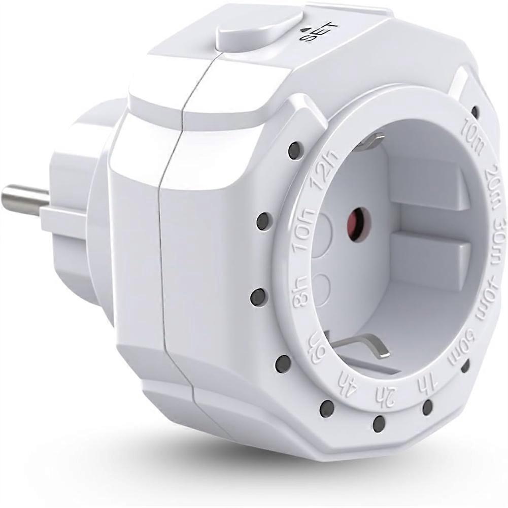 12 Time Ranges with 2 Buttons Timer Switch Socket LED Display, Countdown Status for Lighting and Household EU Plug