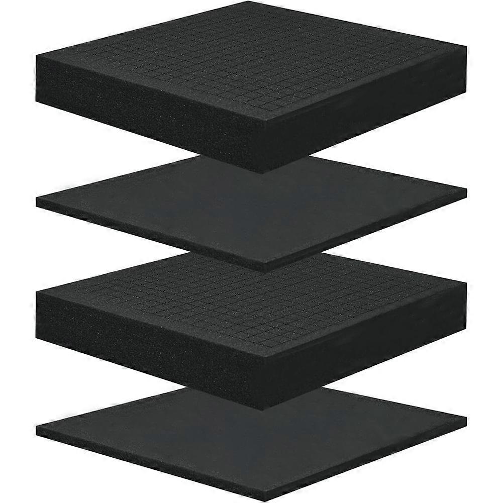 4 Pcs Pick and Pluck Foam 12 X 12 Inch,Case Polyurethane Foam Sheet for Toolbox, Storage Drawer,Game Box, Craft