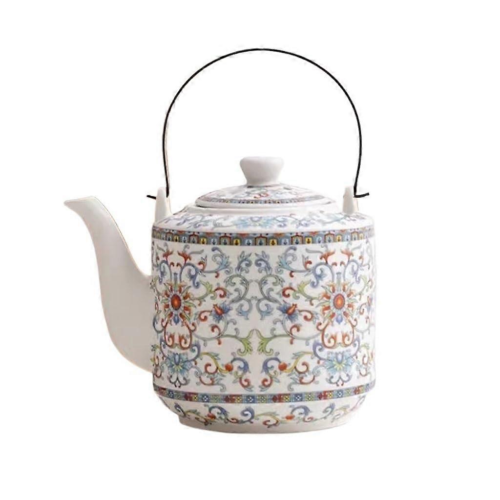Large Porcelain Teapot 2000ml Ceramic with Ergonomic Handle for Home and Restaurant Tea Brewing
