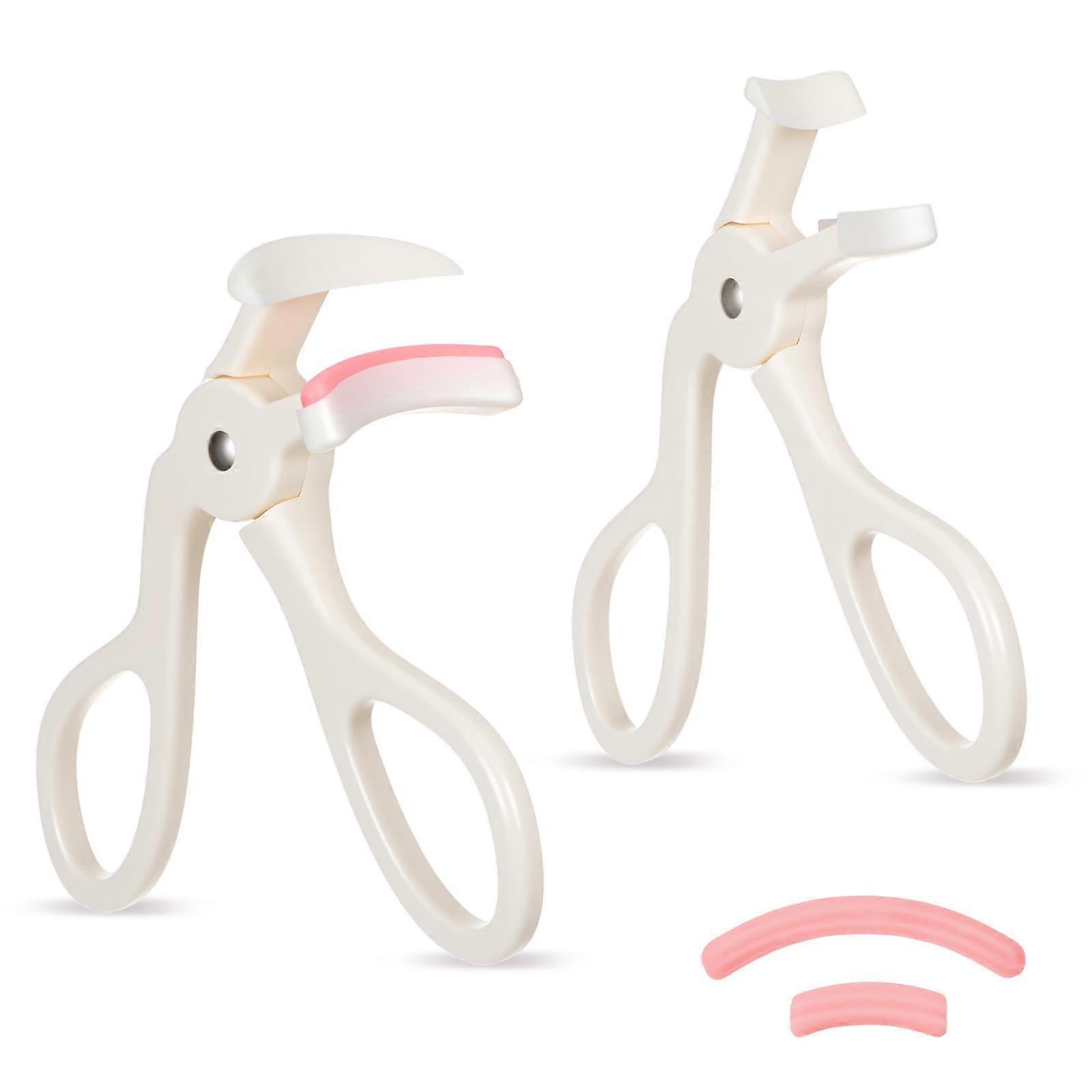 Mini Eyelash Curler Set with Wide Angle and Precision Partial Curl, 2 Pcs with Extra Silicone Pads