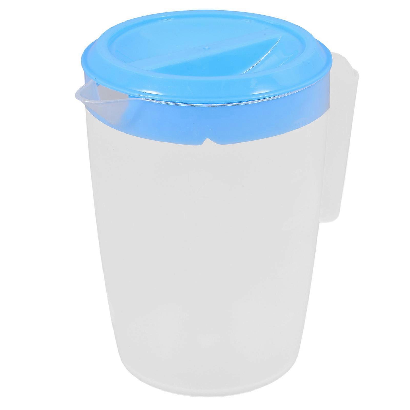 Drinks Pitcher Blue Plastic with Lid for Storage 1L Use At Home
