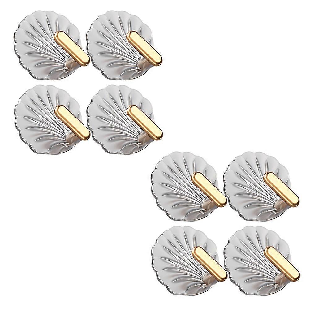 Adhesive Hooks Shell Design Decorative Hooks for Hanging 8Pcs