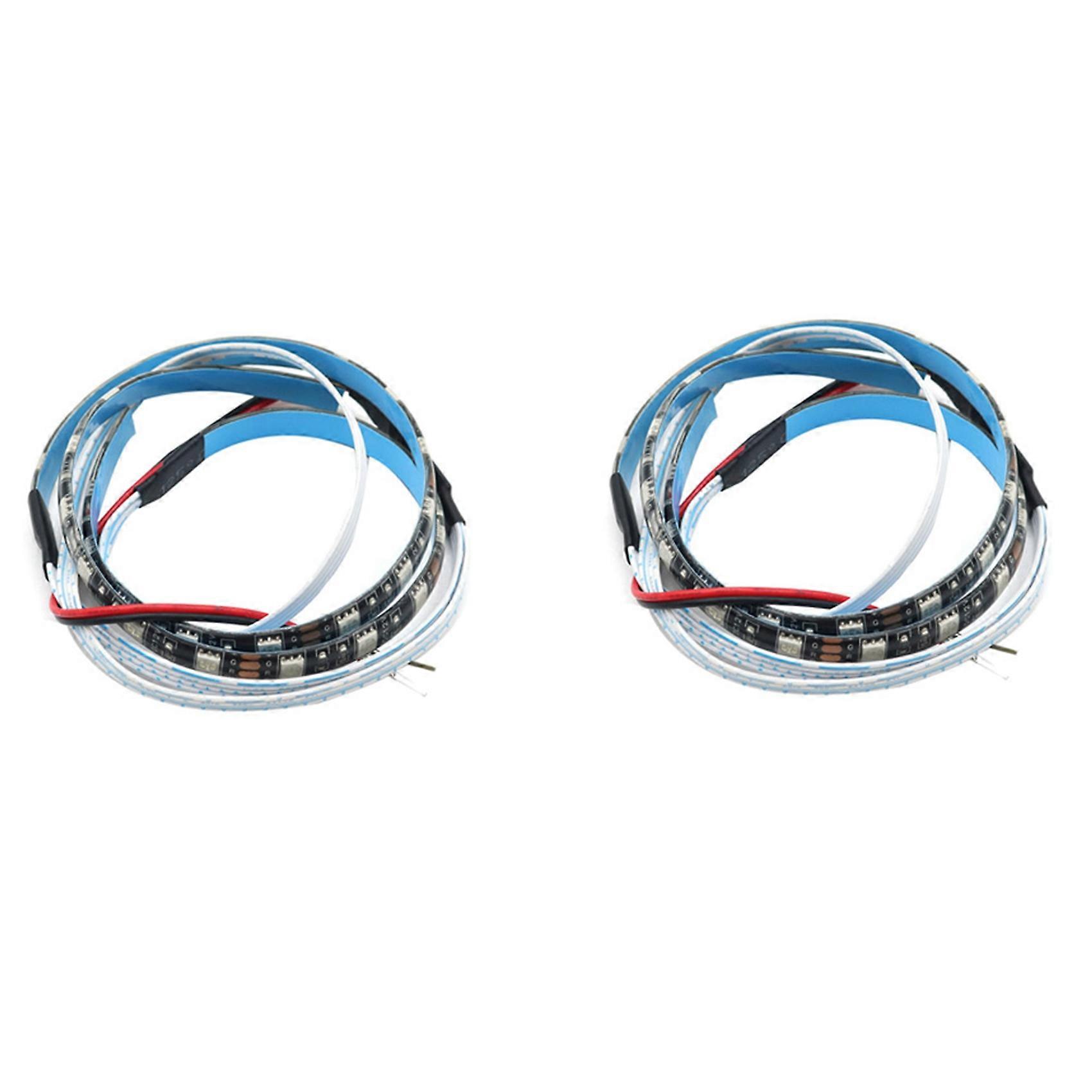 2X LED Strip Flashlight Bar Lamp for KUGOO M4 Electric Scooter Skateboard Night Light Strip Multiple Color Switching