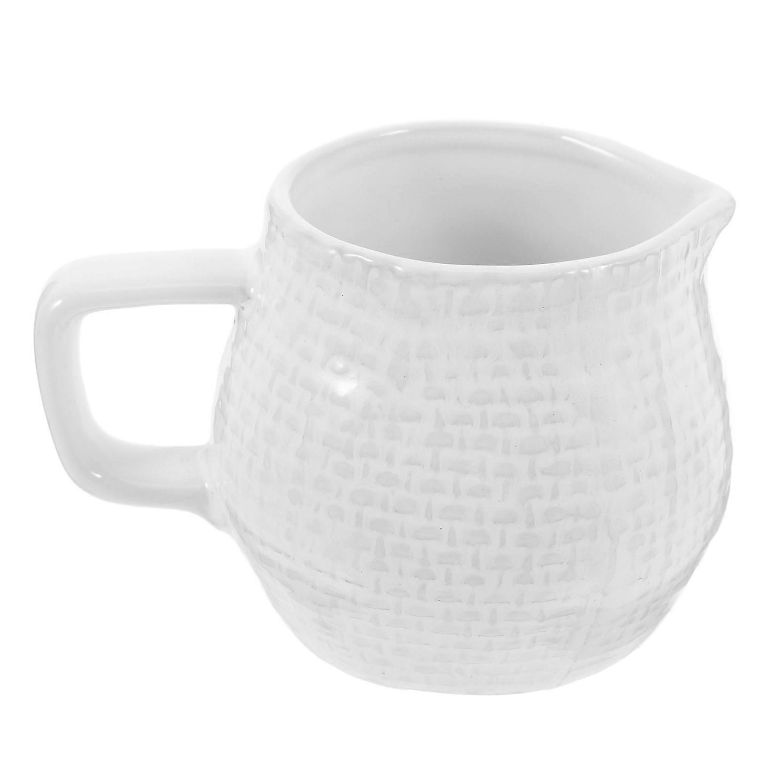 Ceramic Milk Jug for Storage with Handle 150Ml White Creamer Pitcher