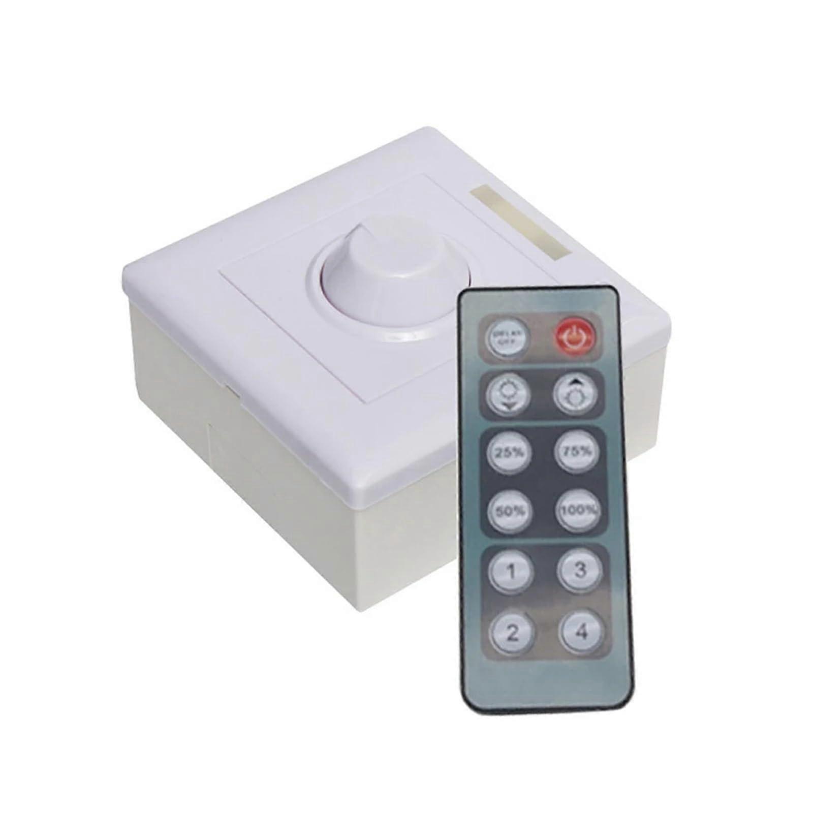 1 Piece DC 12V 24V 16A Infrared Remote Control LED Dimmer 12 Key Adjustable Brightness Screw Terminal 16A Rated
