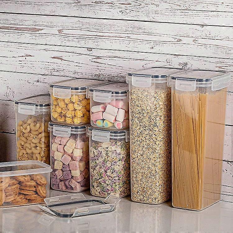 Plastic Food Storage Containers with Lids, Stackable Clear Design for Pantry and Fridge