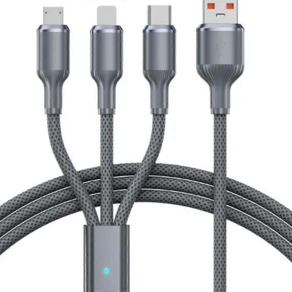 3 v 1 100W rýchý nabíjací kábel Roman typu C s USB-C a Micro USB pre iPhone, Samsung, Huawei, Xiaomi, nabíjačka pilotnej lampy, USB-C