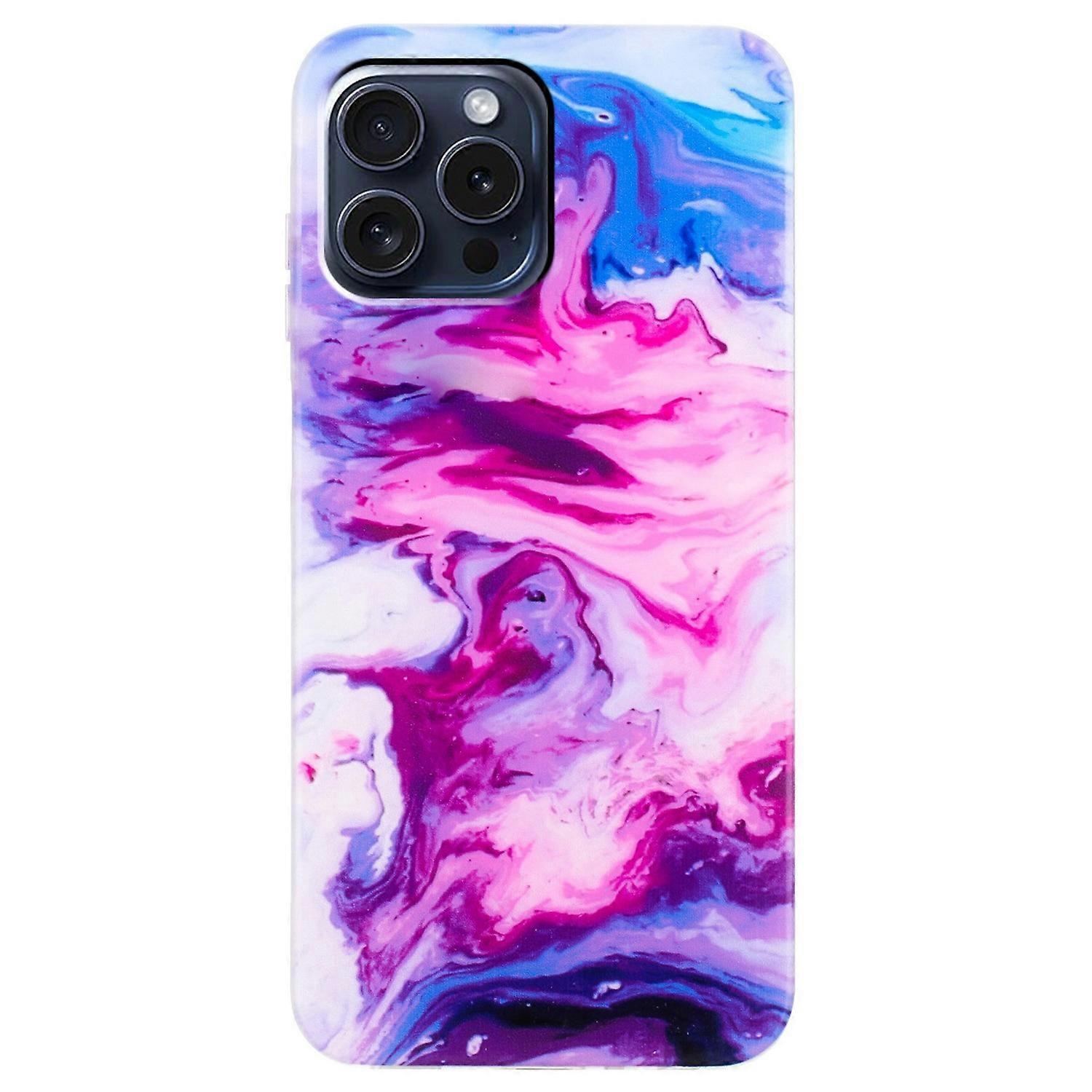 For iPhone 16 Pro Case Soft TPU Phone Cover Marble Pattern Printing