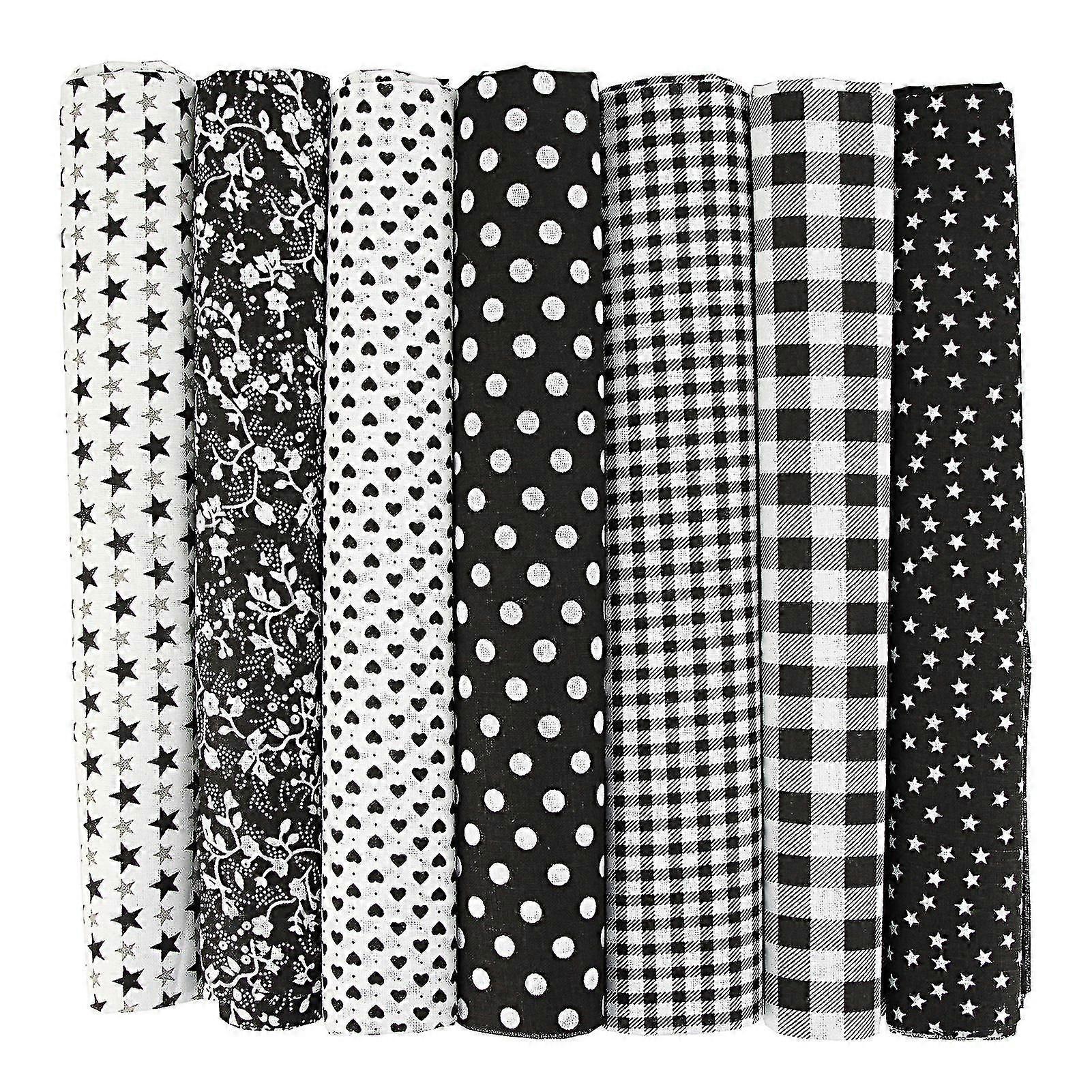 7pcs/set Diy Bright-colored Patchwork Cloth Cotton Beautiful Flower Pattern Sewing Cloth For Home Kaesi